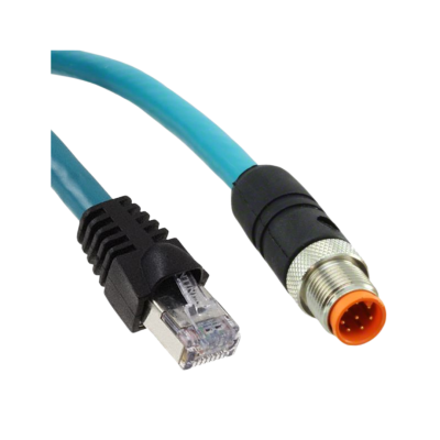 M12 mannelijk naar RJ45 Industrial Ethernet